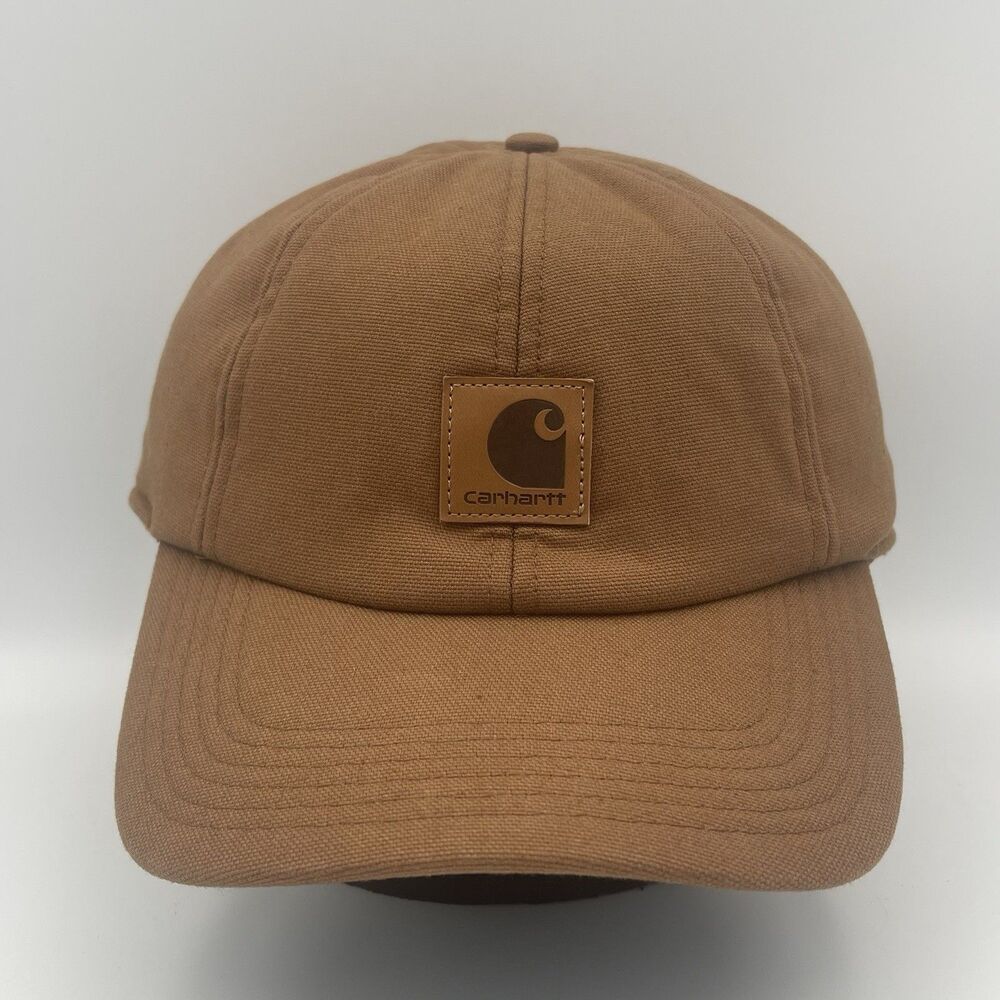 Carhartt A199 BRN Duck Canvas Fleece Lined Ear Flap Cap Hat Size L / XL